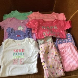 Carters  12  and 18 month. baby clothes  onsies  bottoms 10 pieces